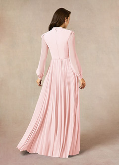 Azazie Adellah Mother of the Bride Dresses Blushing Pink A-Line Pleated Chiffon Dress image3