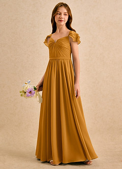 Azazie Meimei Girls Formal Flower Girl Klänningar Klä A-Line i Chiffong Plisserad image5