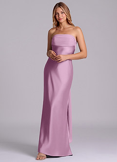 Azazie Ailanie Brudtärnklänningar Klä av Tubklänning i Stretch Satin Axelbandslös Blåregn image3