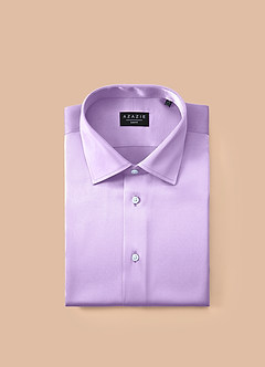 front Julian Lila Camisa de vestir de satén elástico