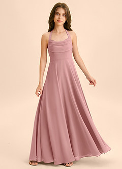 Azazie Kady Junior Dusty Rose A-Line Sweetheart Neckline Chiffon Dress image1