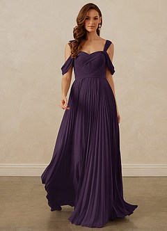 Christian Siriano Bridal for Azazie 1013 Bridesmaid Dresses Plum A-Line Off the Shoulder Chiffon Dress image9
