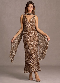Robe Longue Léopard Fleuri Isadora image3