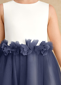 Azazie Louisa Flower Girl Dresses Ivory Stormy A-Line Sleeveless Tulle Dress image6