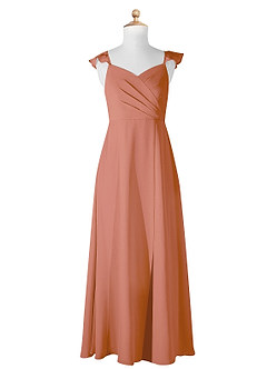 Azazie Amada Junior MAI TAI A-Line Ruched Chiffon Dress image5