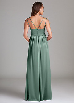 Azazie Emree Maternity Bridesmaid Dresses A-Line Stretch Satin Floor-Length Dress with Pockets image2