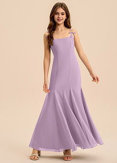 Azazie Evey Junior Wisteria Mermaid Pleated Chiffon Dress image3