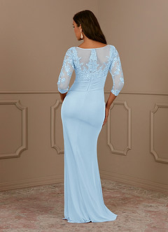 Azazie Fatemah Mother of the Bride Dresses Sky Blue Mermaid Scoop Lace Lace Dress image4