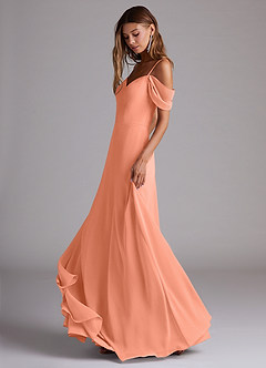 Azazie Marley Bridesmaid Dresses Sunset A-Line Off the Shoulder Chiffon Convertible Dress image3
