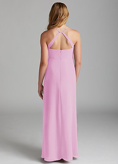 Azazie Davis Junior Candy Pink A-Line Chiffon Dress image5
