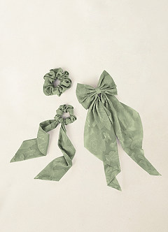 front Matching Color Floral Burnout Bow Hair Clip