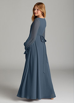 Azazie Leonia Junior Neptune A-Line with Pockets Chiffon Dress image2