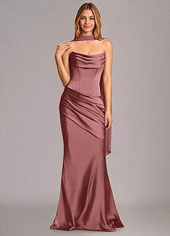 Azazie Pelagia Brautjungfernkleider Wandelbar Meerjungfrau-Linie Korsett Stretch-Satin Kleid Amethyst image3