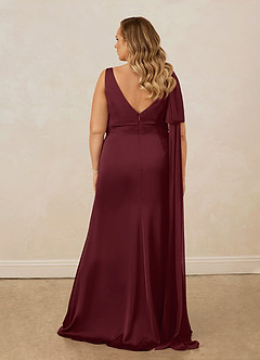 Christian Siriano Bridal for Azazie 1011 Bridesmaid Dresses Cabernet Mermaid Bow Stretch Satin Dress image19