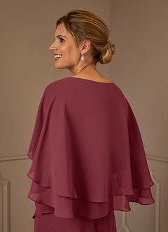 Azazie OHara Mother of the Bride Dresses Merlot A-Line V-Neck Chiffon Dress image7