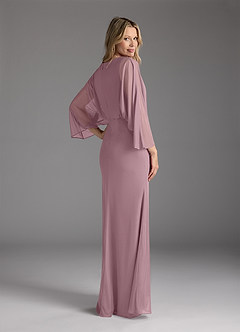 Azazie Ysabella Mother of the Bride Dresses Dusty Rose Mermaid Pleated Mesh Dress image4