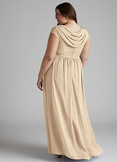 Azazie Organa Bridesmaid Dresses Champagne A-Line Pleated Chiffon Dress image10