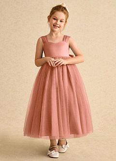 Azazie Chickadee Flower Girl Dresses MAI TAI Ball-Gown Sweetheart Neckline Matte Satin Dress image5