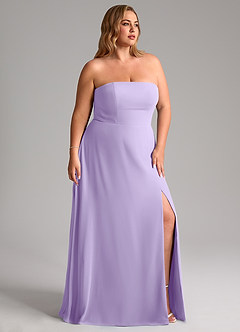 Azazie Wren Bridesmaid Dresses Lilac A-Line Side Slit Chiffon Convertible Dress image11