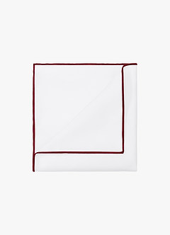 White Matte Satin Pocket Square with Colored Edge