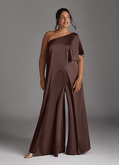 Azazie Hagretta Moeder van de bruid jurken Broekpak Jurk van Stretch Satijn Ganache image17