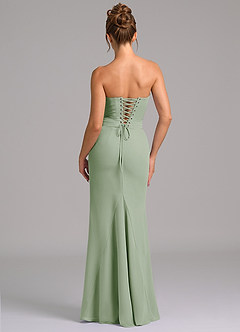 Azazie Sorrel Bridesmaid Dresses Dusty Sage Mermaid Corset Chiffon Dress image2