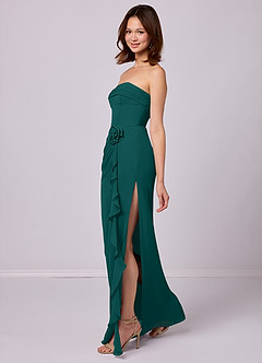 Barbie ♥ Azazie Bridesmaid Dresses Peacock Sheath Strapless Chiffon Convertible Dress image2