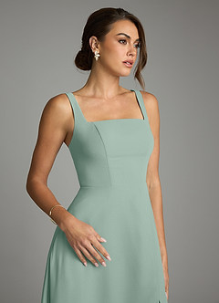 Azazie Debra At-home Try On Dresses Agave A-Line with Pockets Chiffon Convertible Dress image3