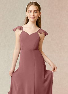 Azazie Everett Junior Desert Rose A-Line Chiffon Dress image5