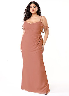 Azazie Emeralda Bridesmaid Dresses MAI TAI Sheath Off the Shoulder Chiffon Dress image7