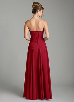 Azazie Gabriela Bridesmaid Dresses Scarlet A-Line Corset Chiffon Dress image8