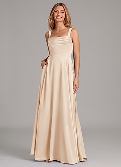 Azazie Shaude Bridesmaid Dresses White Alabaster A-Line Pleated Chiffon Dress image3