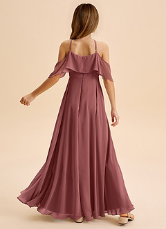 Azazie Tessabelle Junior Vestido de Amatista de Gasa de Corte en A con Vestidos sin tirantes image2