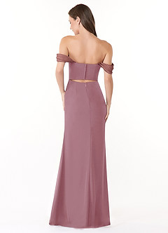 Azazie Lynnie Final Sale Vintage Mauve Mermaid Off the Shoulder Chiffon Convertible Dress image4