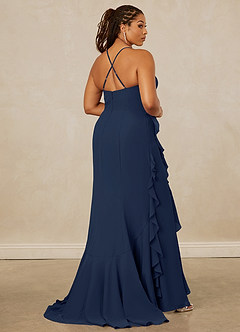 Christian Siriano Bridal for Azazie 1006 Bridesmaid Dresses Dark Navy Mermaid Ruched Chiffon Dress image15