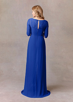 Azazie Leonine Mother of the Bride Dresses Royal Blue A-Line Scoop lace Chiffon Dress image5