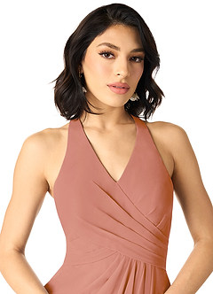 Azazie Danica Bridesmaid Dresses MAI TAI A-Line Pleated Chiffon Dress image4