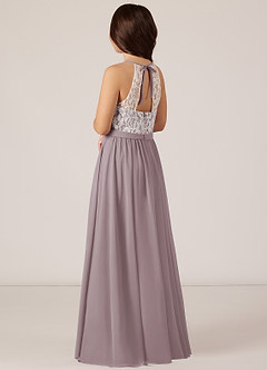 Azazie Fahari Junior Dusk A-Line Lace Chiffon Dress image4