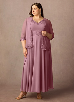 Azazie Devana Mother of the Bride Dresses Vintage Mauve A-Line Sequins Chiffon Dress image7