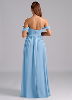 Azazie Saige Maternity Bridesmaid Dresses A-Line Pleated Chiffon Floor-Length Dress image2