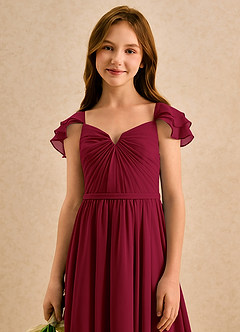 Azazie Meimei Girls Formal Flower Girl Klänningar Klä A-Line i Chiffong Plisserad image6