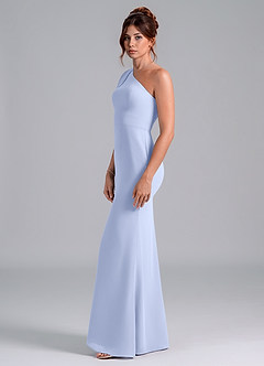 Azazie Rinna Bridesmaid Dresses Ice Mermaid One Shoulder Chiffon Dress image4