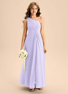 Azazie Brooke Junior Lilac A-Line Side Slit Chiffon Dress image1