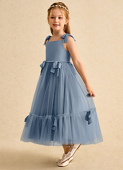 Azazie Jaci Flower Girl Dresses Twilight A-Line Spaghetti Strap Chiffon Dress image1