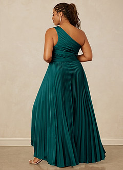 Christian Siriano Bridal for Azazie 1008 Bridesmaid Dresses Peacock A-Line One Shoulder Stretch Satin Dress image14