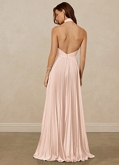 Christian Siriano Bridal for Azazie 1007 Bridesmaid Dresses Blushing Pink A-Line Pleated Stretch Satin Dress image6