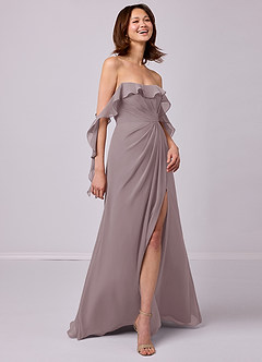 Barbie ♥ Azazie Bridesmaid Dresses Dusk A-Line Off the Shoulder Chiffon Convertible Dress image5