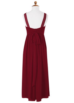 Azazie Kora Junior Burgundy A-Line Pleated Chiffon Dress image6