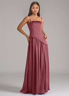 Azazie Adeline Bridesmaid Dresses Desert Rose A-Line Strapless Stretch Satin Convertible Dress image7