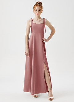 Azazie Rosey Junior Dusty Rose A-Line Sweetheart Neckline Stretch Satin Dress image5